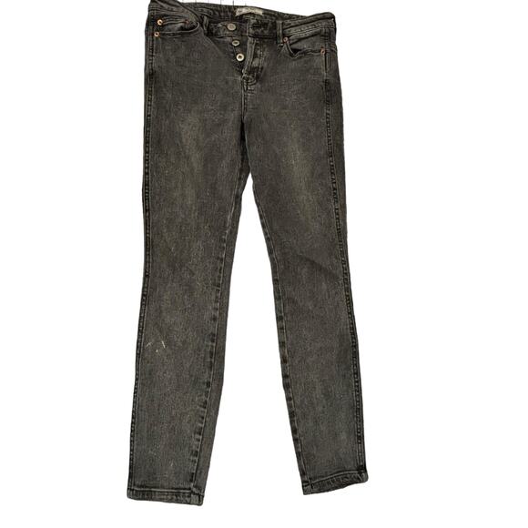 Free People Denim - Free People - Womens Black Mid Rise Skinny Jeans 61855-16515125 - Size W 26